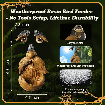 Playful Tree Faces Decor Outdoor (6.3" Tall), Whimsical Tree Decorations Outdoor for Gardens & Yards, Adding Personality to Nature for Your Lawn & Garden Ornaments (Small)