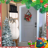 Winter Snowman Porch Sign Wooden Porch Decor Winter Christmas Nutcracker Snowman Front Door Welcome Standing Sign for Xmas Farmhouse Outdoor Yard Wall Hanging Decorations(42 Inch,Cute)