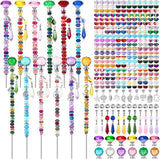 UFU 310Pcs DIY Fairy Wand Beaded Garden Stakes Kit, Decorative Garden Stakes with Colorful Crystal Pendants, Outdoor Fairy Garden Accessories, Beadable Items for Decor, Gifts & Craft (10 & 12 in)
