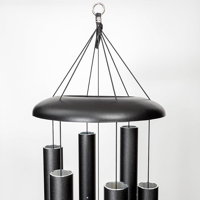 Corinthian Bells by Wind River - 60 inch Black Wind Chime for Patio, Backyard, Garden, and Outdoor Decor (Aluminum Chime) Made in The USA