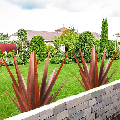 TOMBABY Enlarge Metal Plants Tequila Rustic Sculpture, Outdoor Patio Yard, Home Decor Hand Painted Agave Garden Statue, Outdoor Lawn Ornaments Yard Stakes for Mom Gift (1 Large coppery)