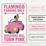 Venicor Flamingo Parking Only Sign - 9 x 14 Inches - Aluminum - Pink Flamingo Gifts for Women - Flamingo Decor Metal Wall Art - Outdoor Flamingos Yard Decorations Lawn Party Supplies Merch Stuff