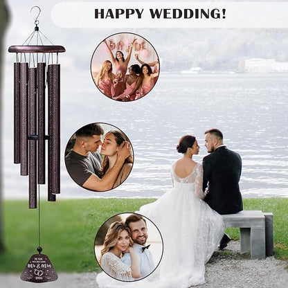 Wedding Gifts, Mr and Mrs Gift 32” Wind Chimes Outside, Wedding Gifts for Couples Newlyweds 2026, Bridal Shower Just Married Gift