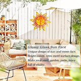 Metal Sun Wall Art Decor,12 Inch Retro Hanging Decor With Glass,Sun Face Valentine Wall Decorations For Patio Yard Garden Fence Living Room Bedroom