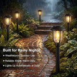 Solar Pathway Lights Outdoor 8 Pack, Warm White Solar Path Lights,Solar Lights Outdoor Waterproof Decorative Landscape Path Lights Auto On/Off, Solar Garden Lights for Yard Walkway Driveway Patio