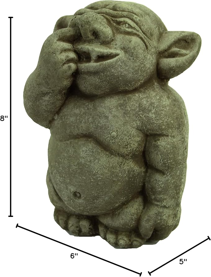 Ogre Garden Statue Picking Nose Concrete Troll Sculpture