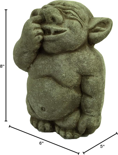 Ogre Garden Statue Picking Nose Concrete Troll Sculpture