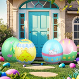4 Packs 24 Inch Inflatable Easter Eggs Outdoor PVC Inflatable Hanging Eggs Blow Up Easter Egg for Egg Hunts Yard Garden Outdoor Decoration