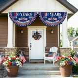 4th of July Patriotic Bunting - American Flag Bunting 2 X 4 Ft, 250 Years American Flag, 4th of July Party Decorations, 1776-2026 250 Year American Anniversary Flag Indoor Outdoor Hanging Decor-2PCS