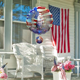 American Eagle Wind Spinner - 3D Stainless Steel Wind Spinners Outdoor Flag Pattern Kinetic Art Spinning Decor 12 Inch 250 Anniversary Hanging Ornaments for Patio Lawn Garden Yard Balcony