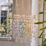 Hanging Window Garden Crystal Sun Catcher, Gold-Plated Sun Catcher for Indoor and Outdoor Decoration, Light Catcher, Party Crystals (Golden)