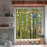 Weysat 6 Pcs Sea Glass Wind Chimes for Outside, Beach Gifts Coastal Decor Wind Chimes with Wooden Hanger, Boho Gifts for Mom Women, Hanging Beachy Decor for Home Wall Outdoor Garden Decorations