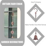 5.7 FT Water Wheel Rain Chains for Outside Bronze Rain Chain for Gutters Garden Decorative Rain Catche Chain Downspout