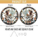 1PC Flower Fairy Acrylic Stained Glass Suncatcher Nature Round Flowers and Girls Suncatcher Hanging Decoration with Metal Chain-SunCatchers for Window Decor Outdoor Garden Decor Gift (B)