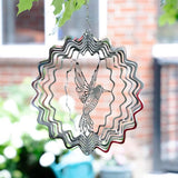 Metal Hummingbird Garden Wind Spinner, 11" Kinetic Hanging Art Sculpture, Tree Patio, Garden Decor Yard Art, Unique Gifts