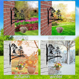 Rngmsi Gnome Plant Hangers Outdoor, Metal Wall Mounted Hanging Plant Bracket Outside, Flower Pot Bird Feeder Wind Chimes Hangers Decorations