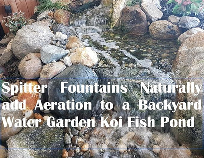 Classic Belgian Boy Design Statue Water Feature with Pump, Polyresin Stone Color Pond Spitter Fountain Sculpture, for Water Garden Koi Fish Ponds, Gardens, Patios, Fountain Centers or Pools