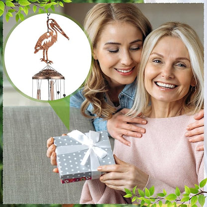 VioraWhite Pelicans Wind Chimes Outdoor Decoration for Women Men Mom Wife Grandma Pelicans Gifts Memorial Metal Wind Chimes for Outside Indoors, Lawn, Patio, Home, Porch, Garden, Yard Decor
