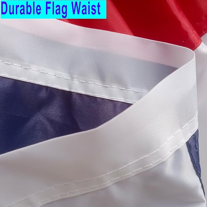 Bunting Flags Outdoor 1.5x3 Embroidery - Sturdy July 4th Decor Thick and Well Sewn - American Flag Bunting Heavy Duty Polyester Super Durable 2 Row Stitched Edge Canvas Head with 3 Brass Grommets