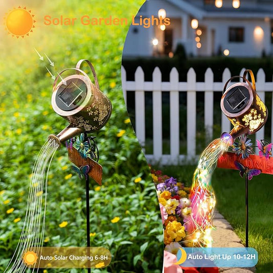 Solar Watering Can Lights, Solar Garden Lights Flower Bed Decor, IP65 Waterproof Outdoor Garden Decor, Garden Gifts for Women Mom Grandma