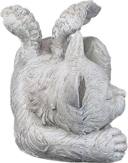 Design Toscano QL6080 Cat Angel Pet Memorial Grave Marker Tribute Statue, 10 Inches Wide, 5 Inches Deep, 5 Inches High, Antique Stone Finish