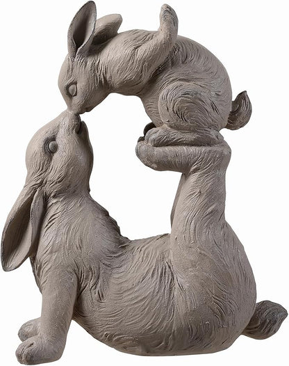 Hi-Line Gift Ltd. Mom & Baby Rabbits Garden Statue Bunny Yard Decor