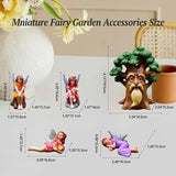 Fairy Garden Accessories Set 5 Pcs, Miniature Fairies and Tree Spirit Figurines, Resin Fairy Garden Statues for Outdoor Yard Decor, Terrarium, Micro Landscape & Plant Pots