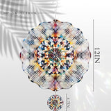 Hanging Wind Spinners Outdoor - 3D Metal Kaleidoscope Kinetic Spinning Decor for Garden Yard Patio Porch Indoor Outside Art Ornaments Christmas Decoration Birthday Gifts for Women Mom Wife