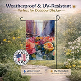 Caroline's Treasures New York Roses in Watercolor Garden Flag Mailbox Flag Decorative Yard Flag Banner Outside Patio Artwork Yard Flower Beds, Garden Size, Multicolor