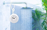Impecca Waterproof Clock 5.5“ Non-Ticking Quartz Movement Indoor & Outdoor Clock for Shower, Wall, Desk, Pool, Patio, Kitchen, Bathroom, Washroom (Hanging Rope Included) White