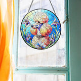 Stained Glass Dog Memorial Suncatcher,Poodle Window Hanging,Sympathy Gifts for Pet Loss,7.9 inch/20 cm Home and Garden Decor for Dog Lovers