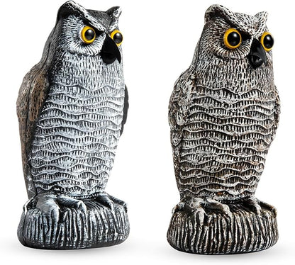 OFFO 2 Pack Plastic Owl Scarecrow for Halloween Decorations Outdoor Garden, Yard, Pool Decoration, 8.3 in Height