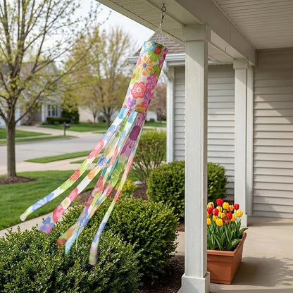 Madrona Brands Spring Flowers Windsock for Outside 60 Inch | Durable Outdoor Decorative Hanging Wind Sock Flag | Yard, Garden, Patio