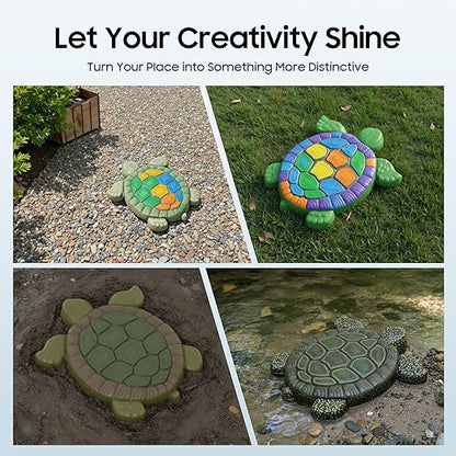 Turtle Shaped Stepping Stone Mold, 15.74" Concrete Cement Mold for Garden Path, Patio Driveway Pavers, Reusable ABS Walk Maker Mold with Lifelike Shell Texture for DIY Landscape Decoration