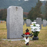 Rngmsi Cross Cemetery Decorations for Grave, Metal Sympathy Memorial Stakes for Loss of Brother Outdoors Yard Garden, Grave Markers for Cemetery for Brother (12 X 7.5 Inches)