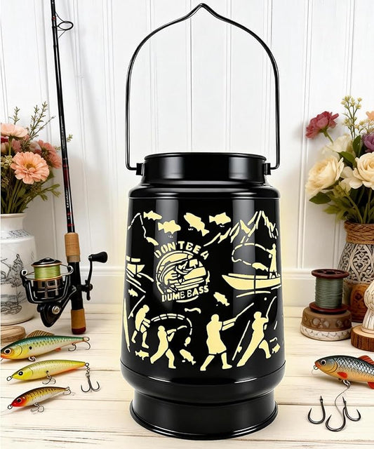 Fishing Valentine's Day Gifts for Men Dad Grandpa Boyfriends Him Rechargeable Lantern Lamp Led Night Light Retirement Gifts for Christmas Funny Unique Gift for Fishing Lover
