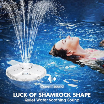 ChlorStar Pool Fountain with Remote,Floating Pool Fountain with Lights Show,Above Ground Pool Water Fountains Pump with Anchor, Floating Swimming Pool Fountains for Inground Pool,Pond -1PC(White)