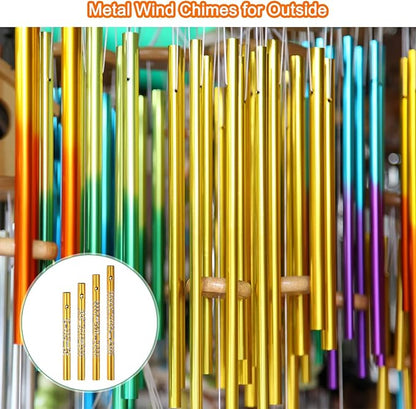 M METERXITY 24-Pack Wind Chime Tubes, 4 Sizes Aluminum Metal Wind Bell Empty Tubes for Outside/Adults Arts and Crafts/DIY [Yellow]