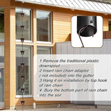 Invech Adjustable Rain Chains for Gutters, 12.5FT Outside Rain Chains with 12 Cups, Bronze Rain Catcher Chain with Bell for Eaves Drainage, Replacement for Downpout