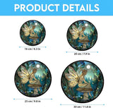 Fairy Mushroom Stained Glass Window Hanging Sun Catcher Halloween Haning Ornament Decoration Christmas Birthday Gifts for Lover and Friends