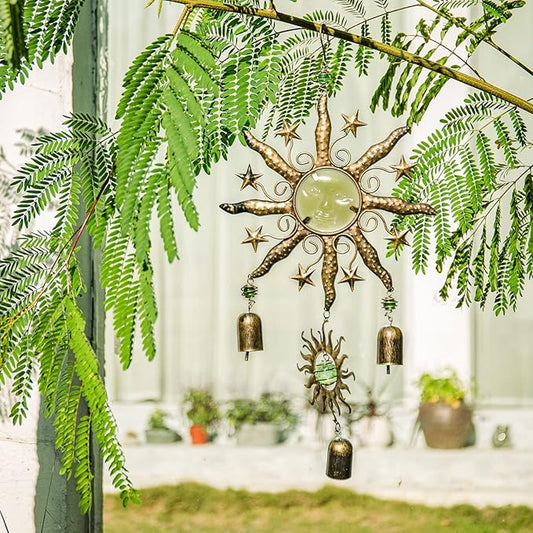 Taman Wind Chime - 22" Sun Face Wind Chimes Valentine's Day Gift for Outdoor Garden, Patio Decor for Spiritual Gifts, Memorial Gift, Outside Hanging Decor for Mom Women Grandma