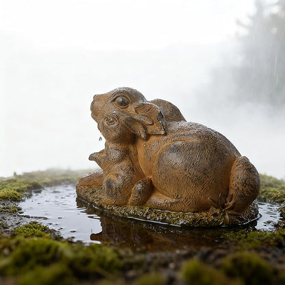 Rabbit Garden Outdoor Statue Resin Easter Bunny Statues for Home, Living Room Decoration, Garden Decor,Brown