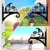 Plant Hangers Outdoor Heavy Duty Iron Decorative Gnome Silhouette Pot Hangers for Plants 11 inch Hanging Plant Bracket Wall Plant Hanger for Bird Feeder Flower Pot Lantern Wind Chimes