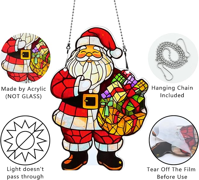 Christmas Ornaments Colorful Window Hanging Decorations Home Wall Decor for Indoor Outdoor