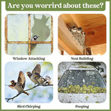 Fake Owls to Keep Squirrels Away from Outdoor 4PCS Flat Garden Owl Plastic Owl to Scare Pigeon Woodpecker for Balcony House Hanging Hawk with Reflective Tape for Outside Patio Yard Front Porch