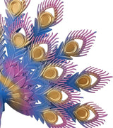 Peacock Garden Statue | Iron Yard Decor with Vivid Colors & Intricate Details | Outdoor Patio/Lawn/Porch Decoration | Freestanding Sculpture for Backyard