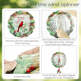 Cardinal Wind Spinners Outdoor - 3D Metal Hanging Decor for Garden Patio Porch Indoor Home 12 Inch Kinetic Spinning Yard Art Ornaments Christmas New Year Birthday Gifts for Women Mom Grandma