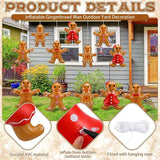 Leyndo 12 Pieces Inflatable Christmas Gingerbread Man Outdoor Decorations Christmas Gingerbread Man Inflatable Hanging Ornaments Blow up PVC Ornaments for Home Yard Party Supplies