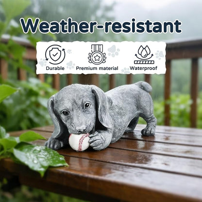 Dachshund Solar Garden Statue - Outdoor Yard, Lawn, Patio Weiner Dog Decor - Unique Birthday Housewarming Gift for Mom, Women, Dad, Men