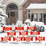 10-Piece Christmas Candy Yard Signs with Stakes Decorations – 10 Assorted Designs 14 Inches Large Peppermint and Lollipop Signs for Outdoor Garden and Lawn Holiday Party Favor